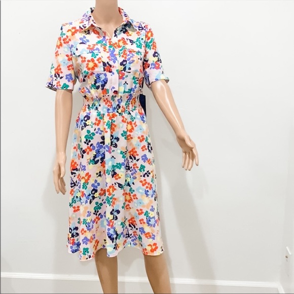 Halogen X Atlantic-Pacific Floral Smocked Utility Dress - Picture 7 of 7